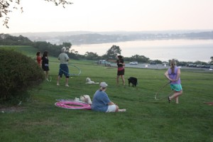 Hooping it up on the Eastern Promenade in Portland, ME