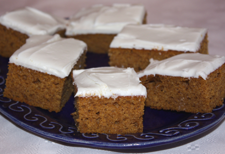 Pumpkin Bars with Cream Cheese Frosting