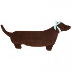 Dachshund microwave neck heating pad relieves stiff muscles -- brown berber fleece