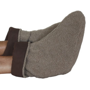 Foot Warmers in Tan Berber Fleece with Brown cotton flannel lining