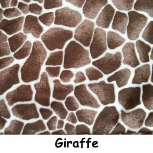 Giraffe pattern on plush fabric