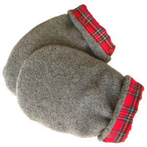 Gray with Scotch Red Plaid Hand Warmer Mittens