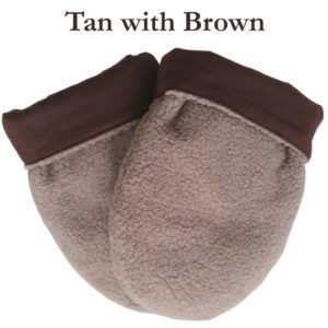 Microwave hand warmers in tan with brown lining
