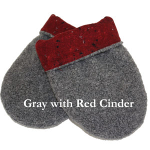Microwave Hand Warmers in gray berber fleece with red print flannel