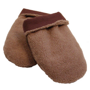 Tan with Brown Hand Warmer Mittens