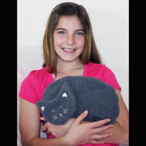 grey cat heated handwarmers