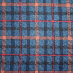 Midnight Blue Plaid Flannel with blue, rust, black, and red