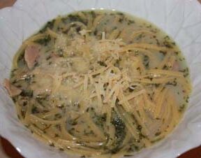 bowl of gluten-free linguini & clam sauce