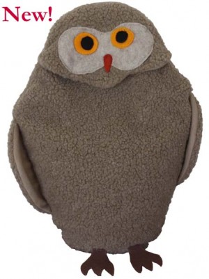 Photo of tan owl microwave body warmer and muscle relaxer