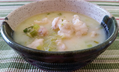 Monkfish Stew, ready to eat in a bowl