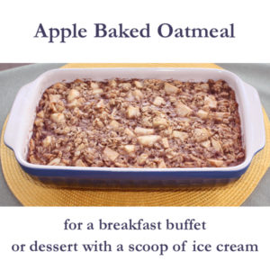 Photo of Backed Apple Oatmeal with words