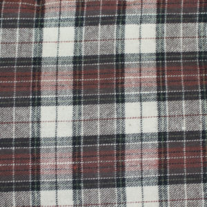 Brick Hearth Plaid Flannel with rust, off white, and black